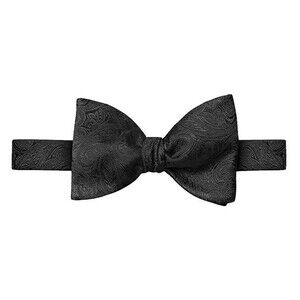 Eton Paisley 100% Silk Black Bow Tie NEW , Made In Italy